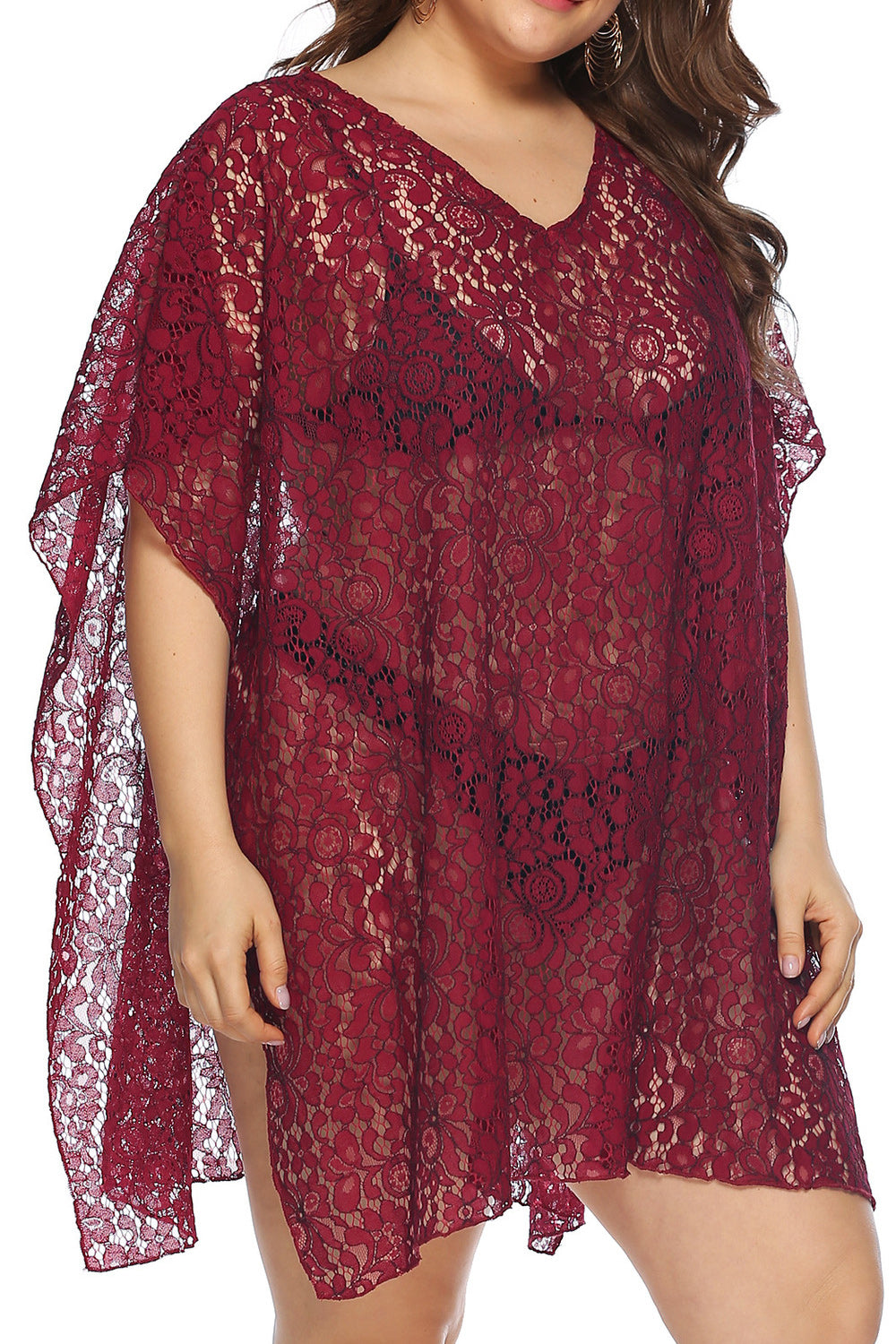 Women V-Neck Sun Protection Beautiful Beach Cover-Up