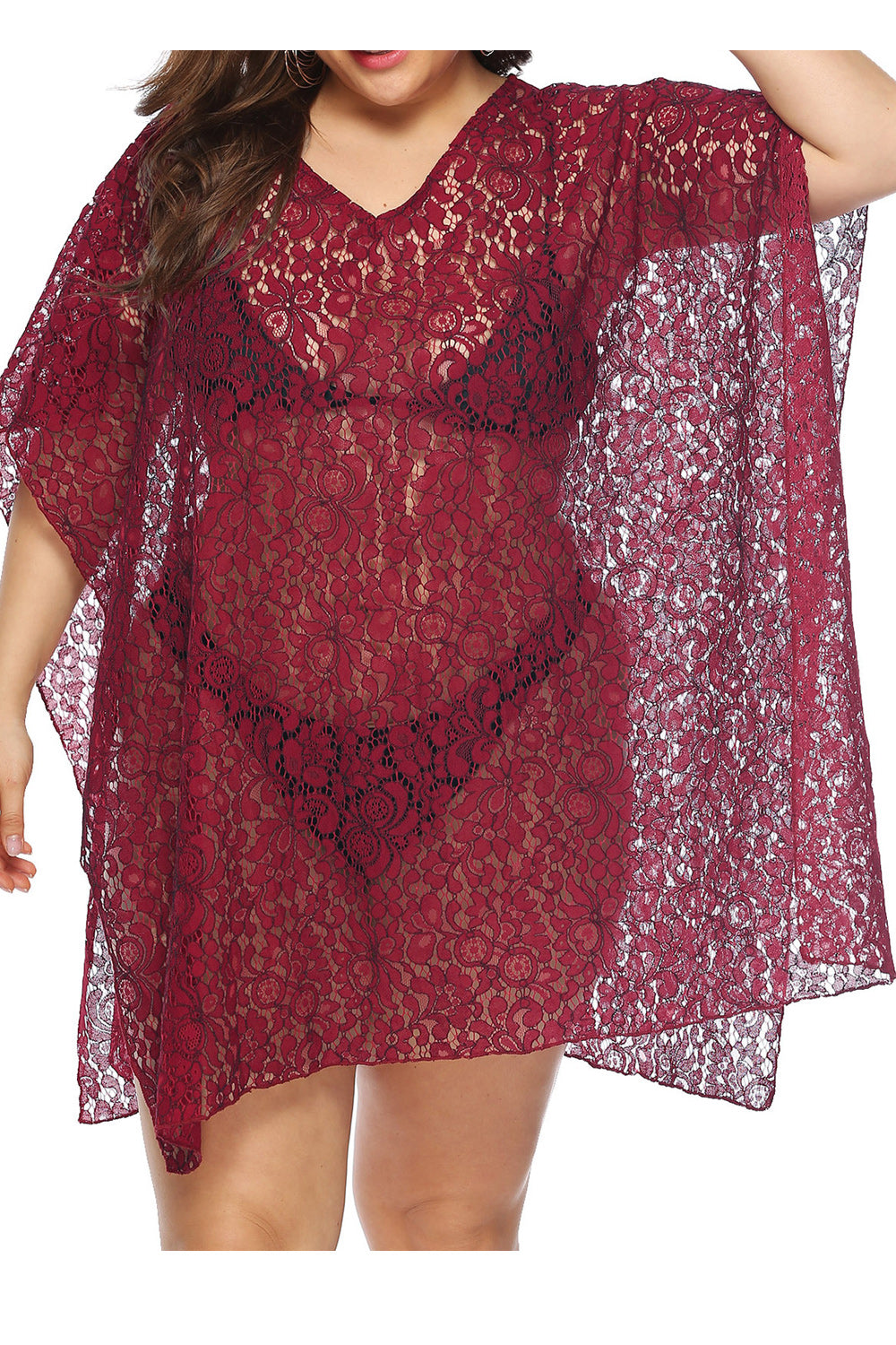 Women V-Neck Sun Protection Beautiful Beach Cover-Up