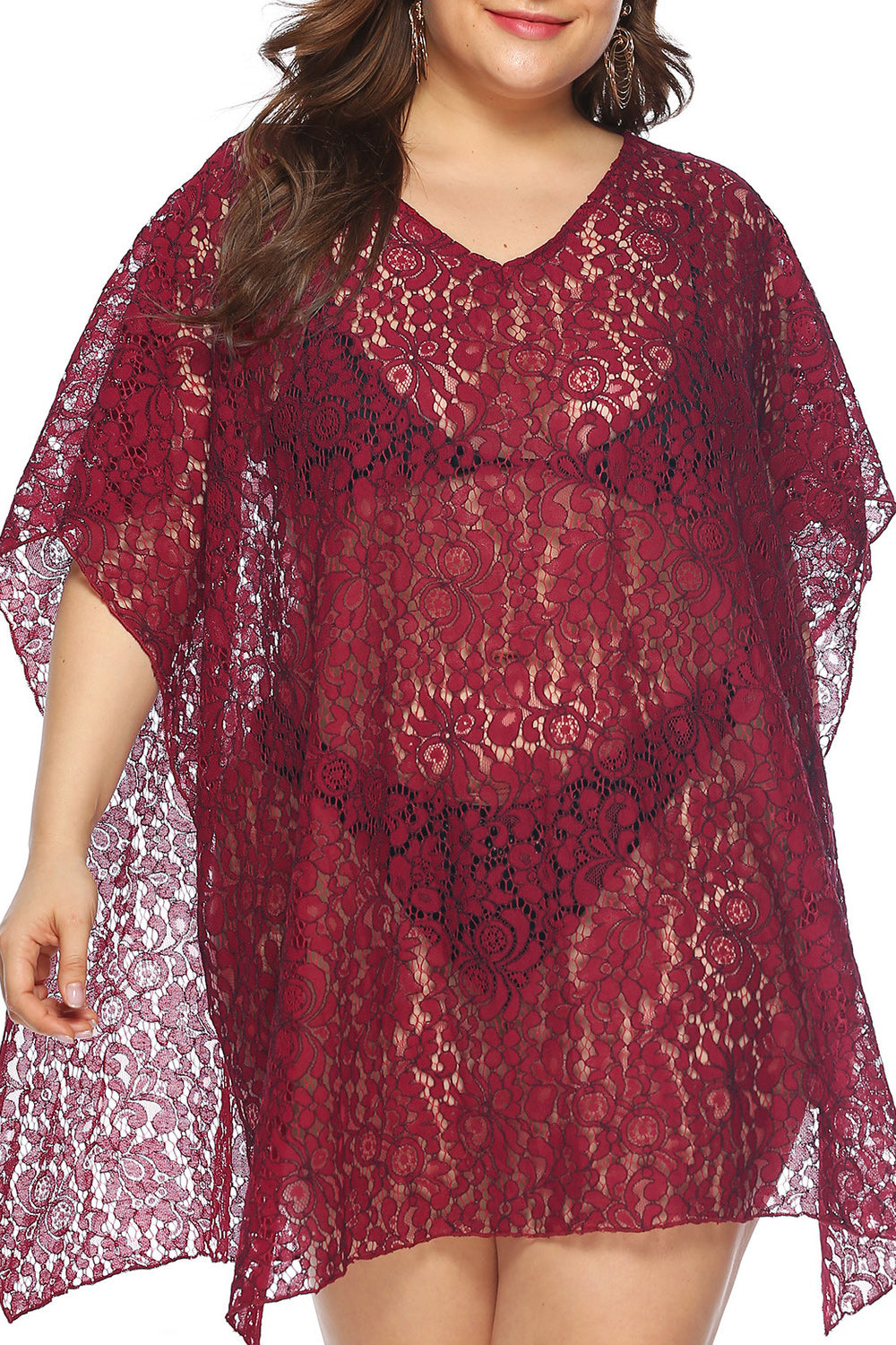 Women V-Neck Sun Protection Beautiful Beach Cover-Up