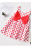 Kids Girls Big Bow Sleeves Dots Summer Casual Dress