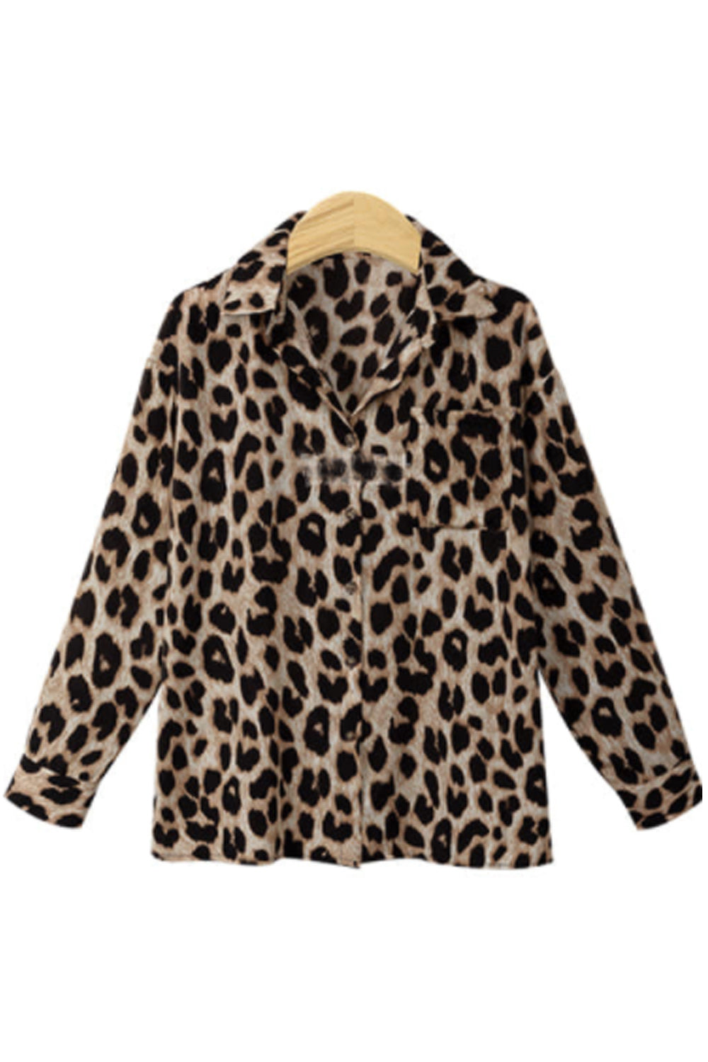 Women Collar Neck Leopard Printed Shirt