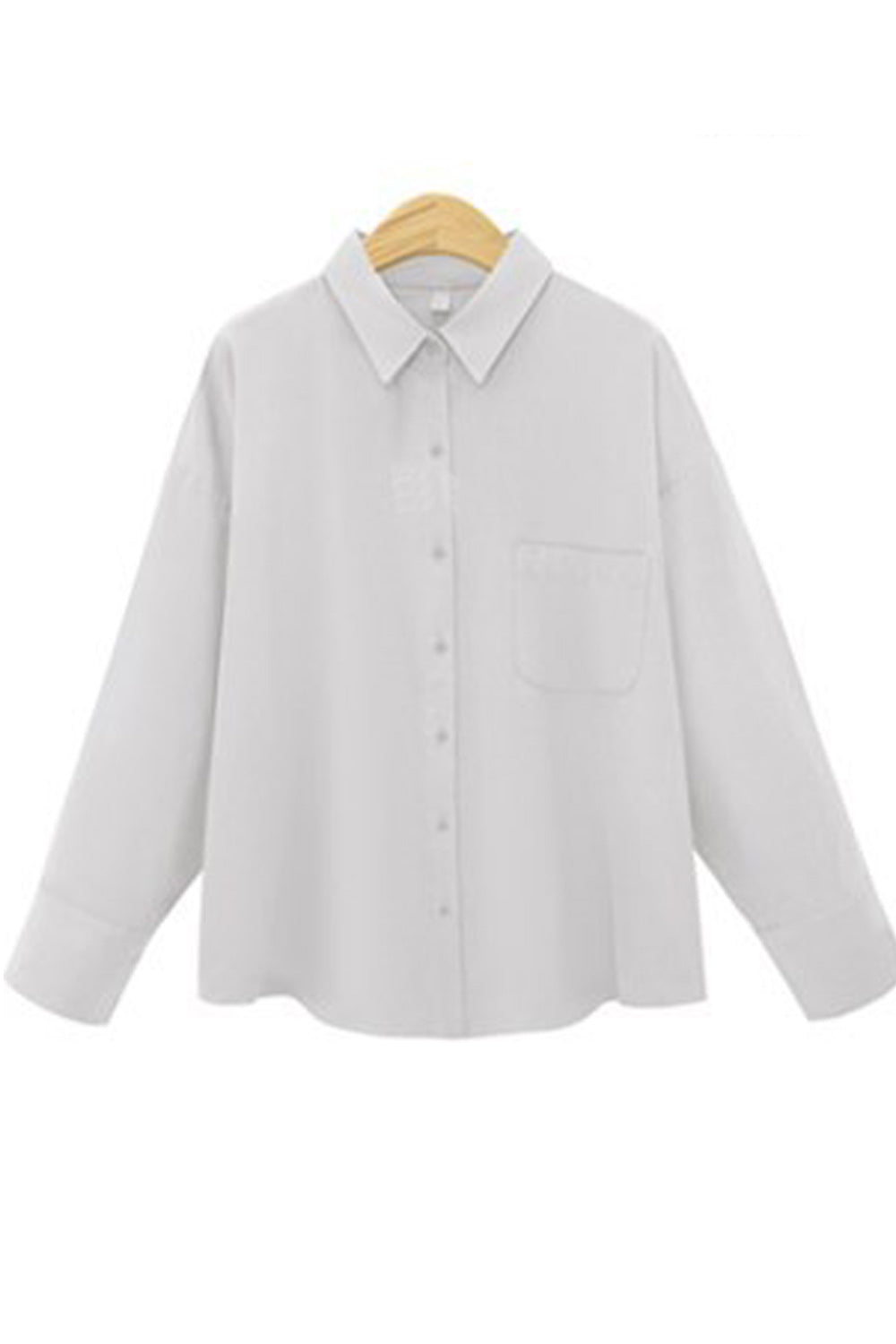Women Solid Short Sleeve Button Down Casual Shirt
