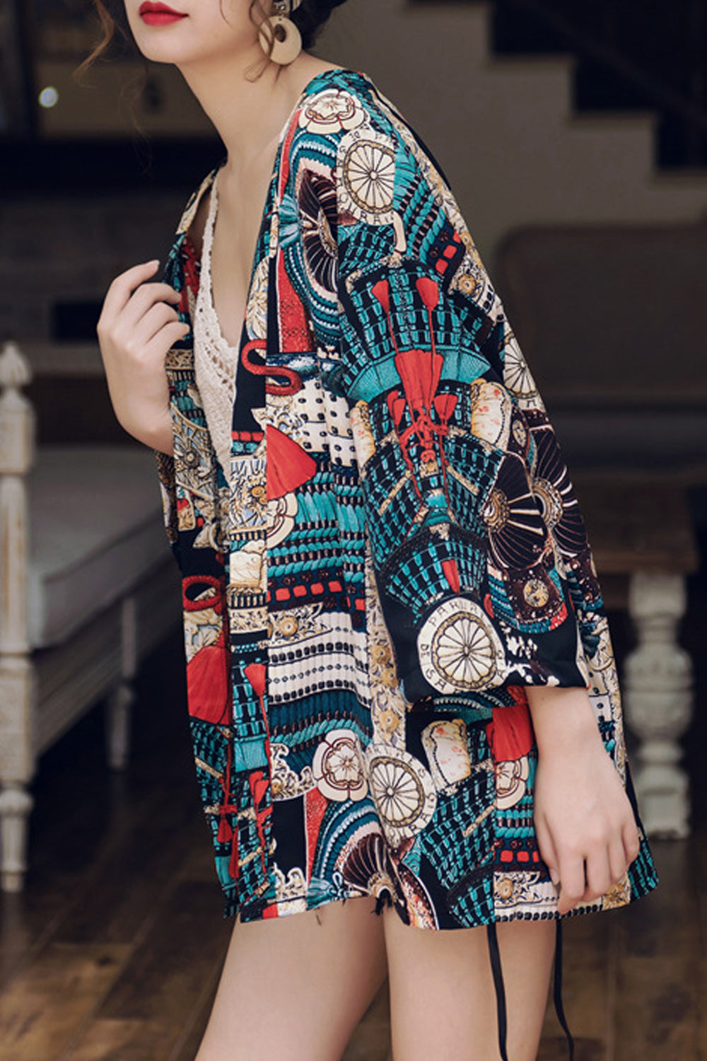 Women Printed Style Loose Fit Comfy Beach Cover-Up