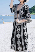 Women Fashionable Short Sleeve Tie Knot Beach Cover-Up