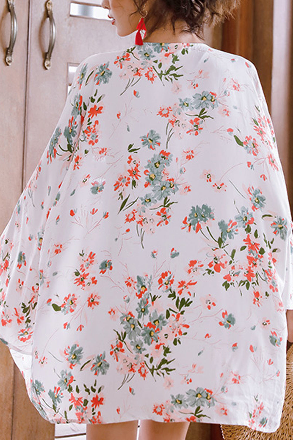 Women Stylish Floral Printed Mid Length Beach Cover-Up