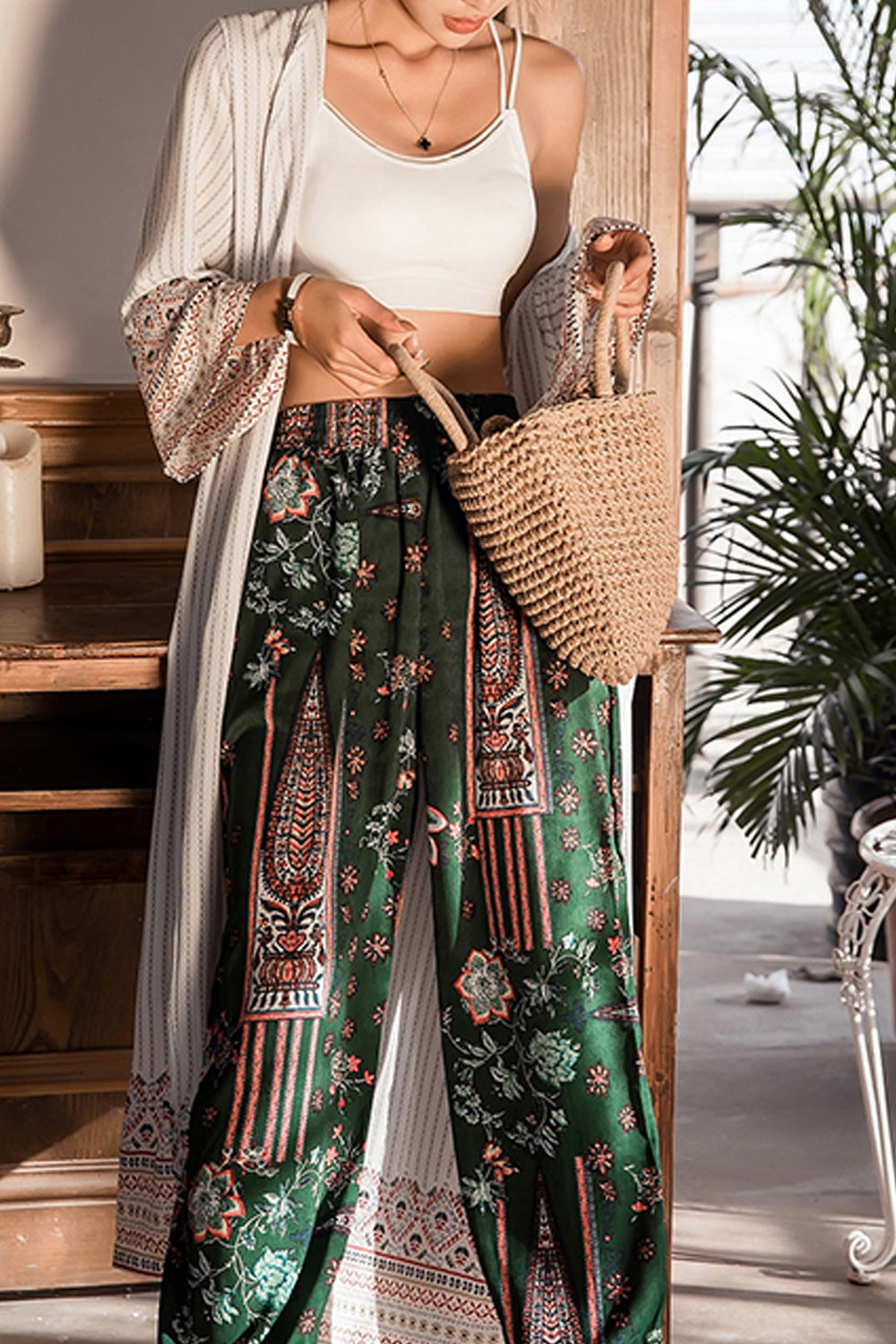 Women Stylish Stripe Printed Full Length Cover-Up