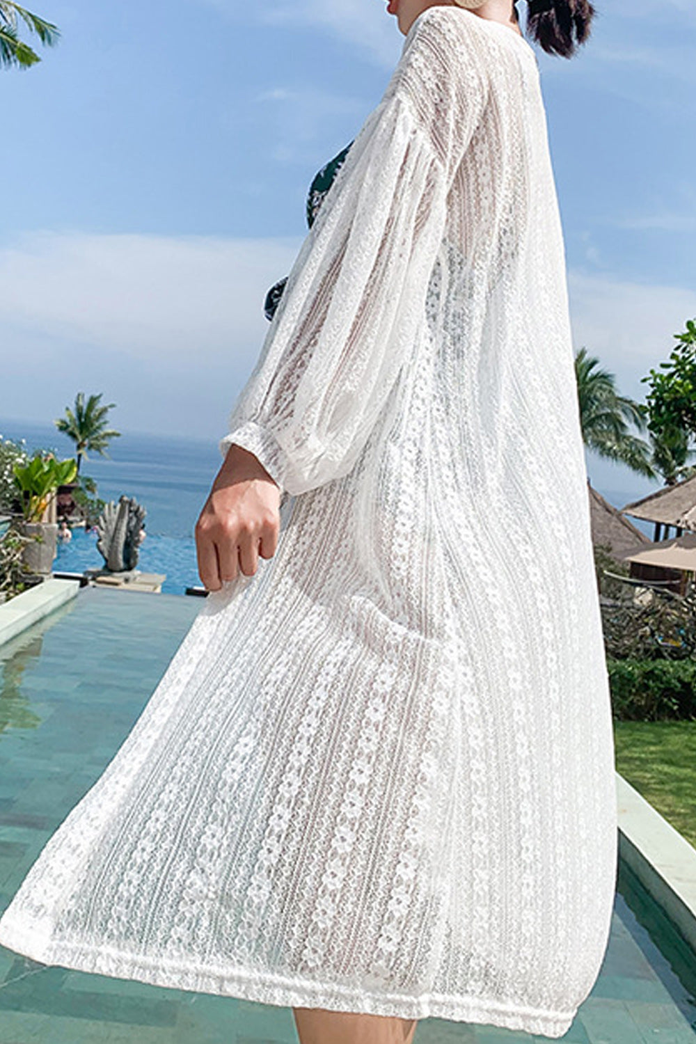 Women Beautiful Loose Thin Long Sleeve Cover-Up