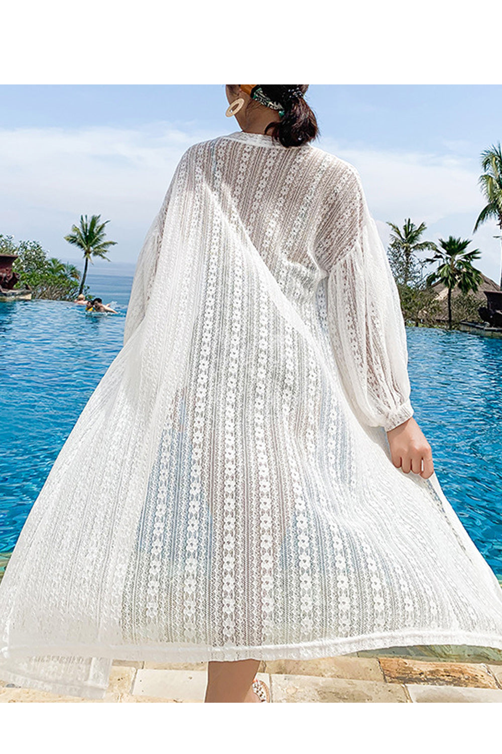 Women Beautiful Loose Thin Long Sleeve Cover-Up