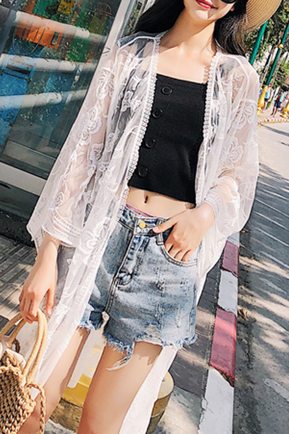 Women Elegant Solid Colored Long Sleeve Beach Cover-Up