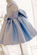 Kids Girls Big Bow Decorated Sleeveless Cute Dress