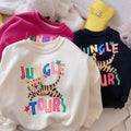 Trendy Tiger Print Fleece Sweatshirt
